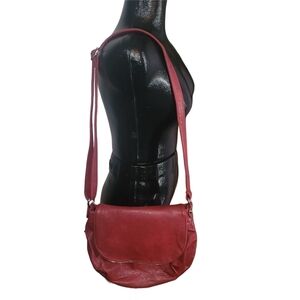 Pourquoi Pas Red Leather Shoulder Bag